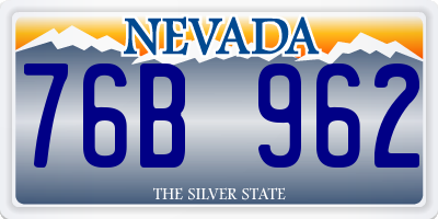 NV license plate 76B962