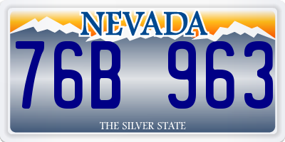 NV license plate 76B963