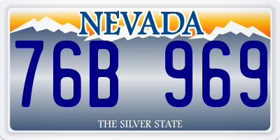 NV license plate 76B969