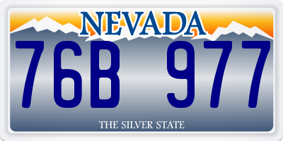 NV license plate 76B977