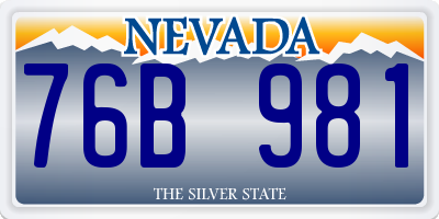 NV license plate 76B981
