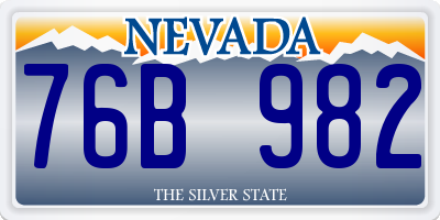 NV license plate 76B982