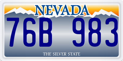 NV license plate 76B983