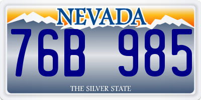 NV license plate 76B985