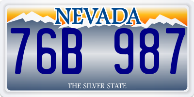 NV license plate 76B987