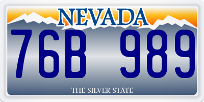NV license plate 76B989
