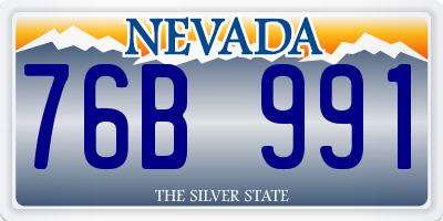 NV license plate 76B991