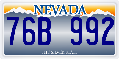 NV license plate 76B992
