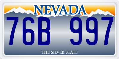 NV license plate 76B997