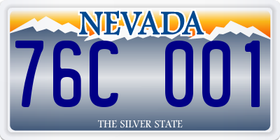 NV license plate 76C001