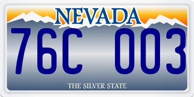 NV license plate 76C003