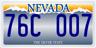 NV license plate 76C007