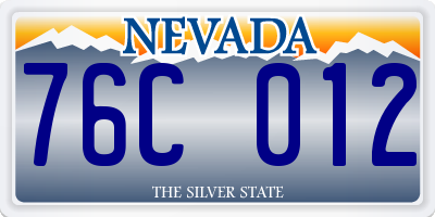 NV license plate 76C012