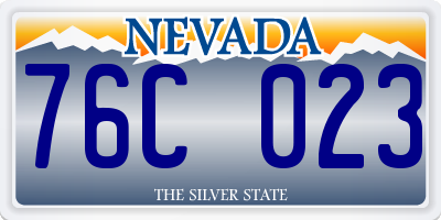 NV license plate 76C023