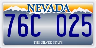 NV license plate 76C025