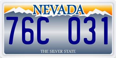 NV license plate 76C031