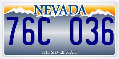 NV license plate 76C036