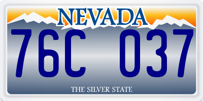 NV license plate 76C037