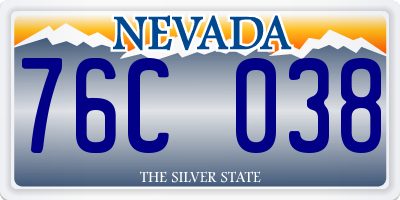 NV license plate 76C038