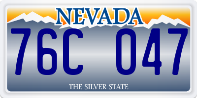 NV license plate 76C047