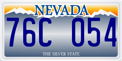 NV license plate 76C054