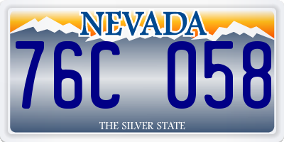 NV license plate 76C058