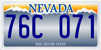 NV license plate 76C071