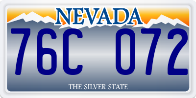 NV license plate 76C072