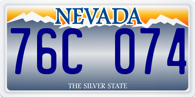 NV license plate 76C074