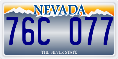 NV license plate 76C077