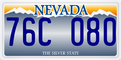 NV license plate 76C080