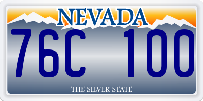 NV license plate 76C100