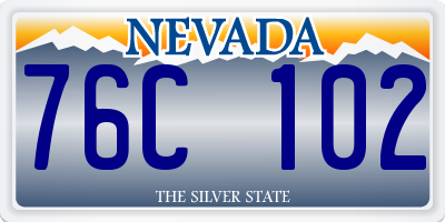 NV license plate 76C102