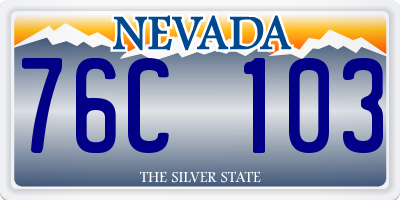 NV license plate 76C103