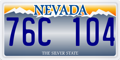 NV license plate 76C104