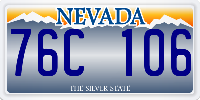 NV license plate 76C106