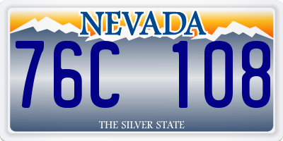 NV license plate 76C108