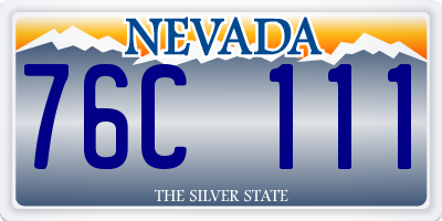 NV license plate 76C111