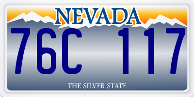NV license plate 76C117