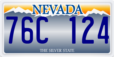 NV license plate 76C124