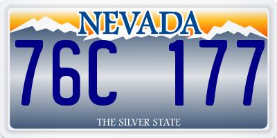 NV license plate 76C177