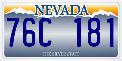 NV license plate 76C181