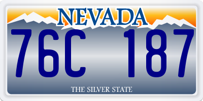 NV license plate 76C187