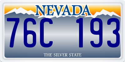 NV license plate 76C193