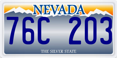 NV license plate 76C203