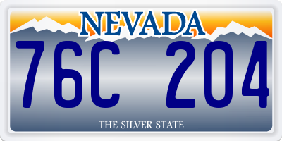 NV license plate 76C204