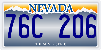 NV license plate 76C206