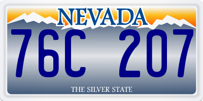 NV license plate 76C207