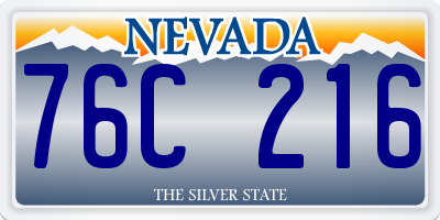 NV license plate 76C216