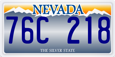 NV license plate 76C218